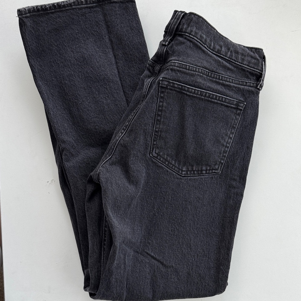 Abercrombie & Fitch Black Washed Baggy Low-Rise Jeans